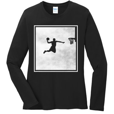 funny Basketball Player Basketballer Sports Ladies Long Sleeve Shirt