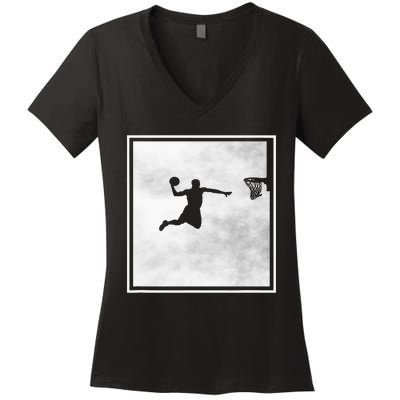 funny Basketball Player Basketballer Sports Women's V-Neck T-Shirt