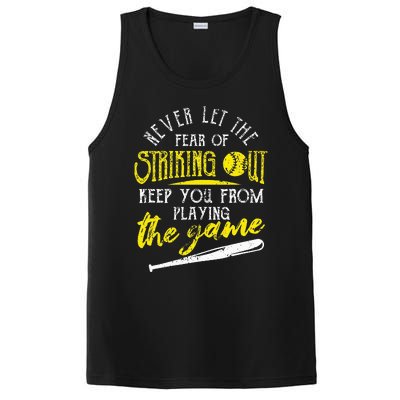 Funny Baseball Players Never Let The Fear Of Striking Out PosiCharge Competitor Tank