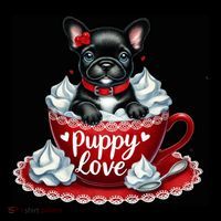 French Bulldog Puppy Love ValentineS Day Whipped Cream Gift Flatbill Hat