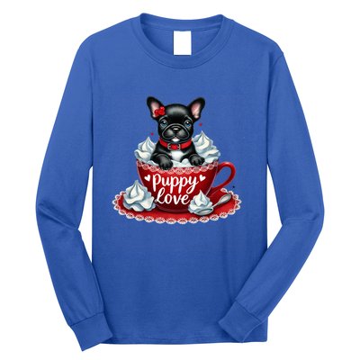French Bulldog Puppy Love ValentineS Day Whipped Cream Gift Long Sleeve Shirt