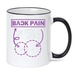 Funny Back Pain In This Area 11oz Black Color Changing Mug