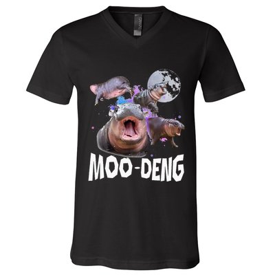 Famous Baby Pygmy Hippo Moo Deng V-Neck T-Shirt