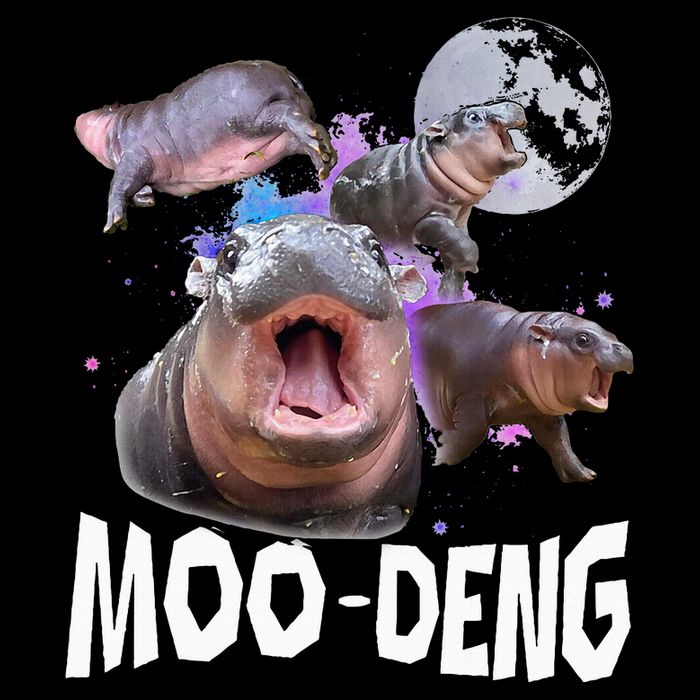 Famous Baby Pygmy Hippo Moo Deng Button