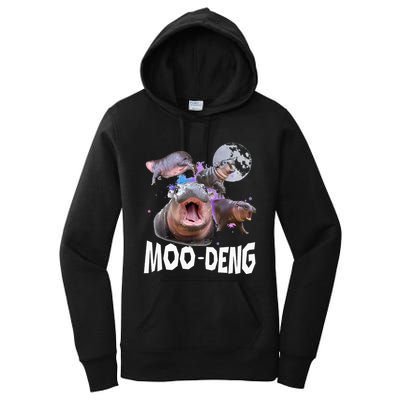 Famous Baby Pygmy Hippo Moo Deng Women's Pullover Hoodie