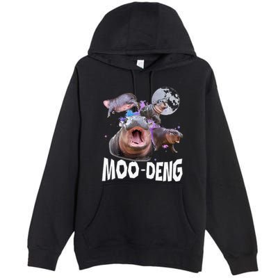 Famous Baby Pygmy Hippo Moo Deng Premium Pullover Hoodie