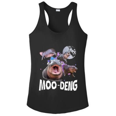 Famous Baby Pygmy Hippo Moo Deng Ladies PosiCharge Competitor Racerback Tank