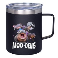 Famous Baby Pygmy Hippo Moo Deng 12oz Stainless Steel Coffee Mug