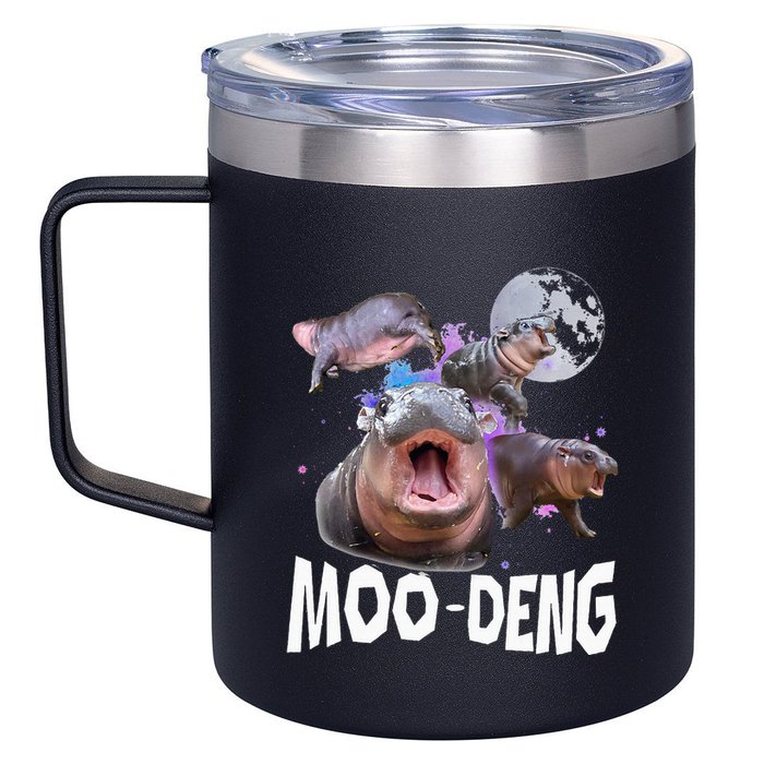Famous Baby Pygmy Hippo Moo Deng 12oz Stainless Steel Coffee Mug