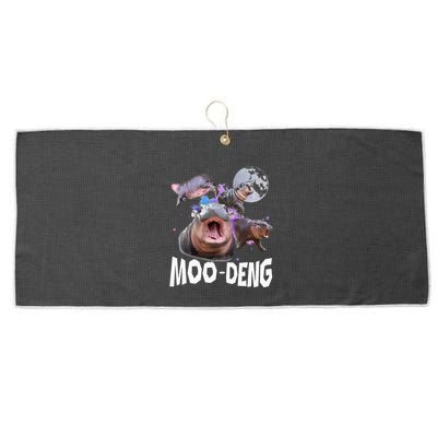 Famous Baby Pygmy Hippo Moo Deng Large Microfiber Waffle Golf Towel