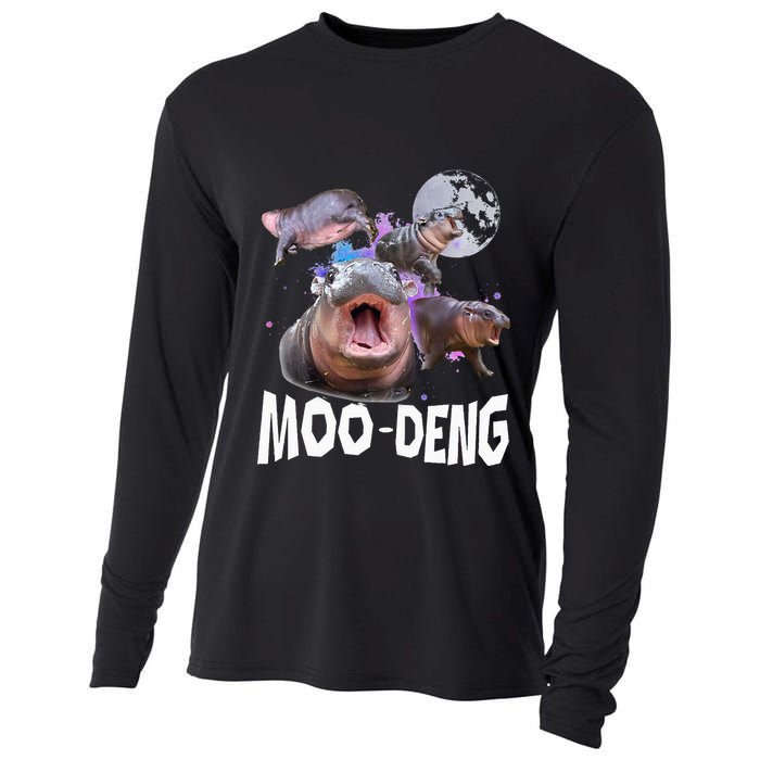 Famous Baby Pygmy Hippo Moo Deng Cooling Performance Long Sleeve Crew