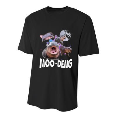 Famous Baby Pygmy Hippo Moo Deng Youth Performance Sprint T-Shirt