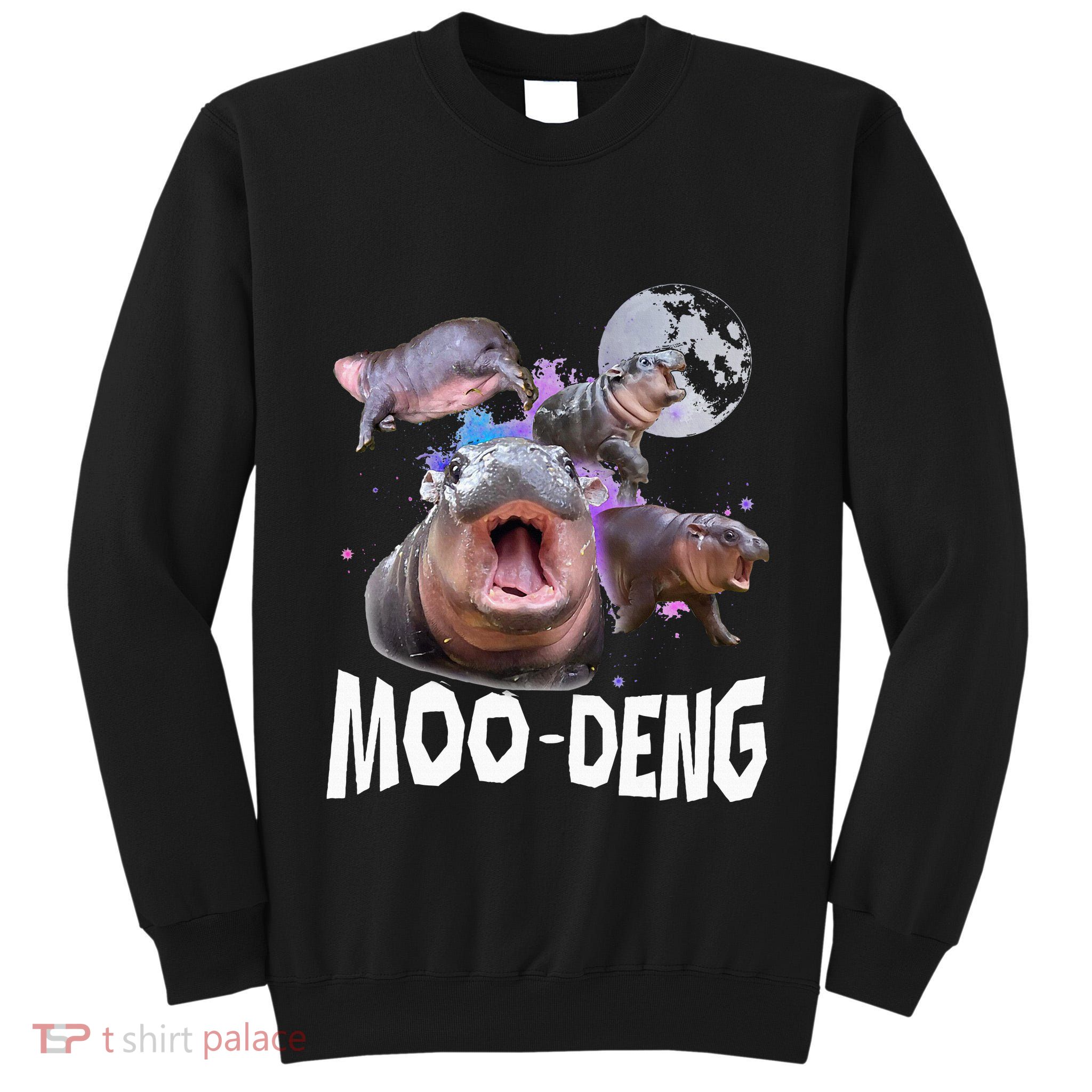 Famous Baby Pygmy Hippo Moo Deng Tall Sweatshirt