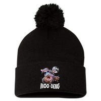 Famous Baby Pygmy Hippo Moo Deng Pom Pom 12in Knit Beanie