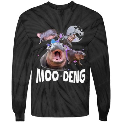 Famous Baby Pygmy Hippo Moo Deng Tie-Dye Long Sleeve Shirt