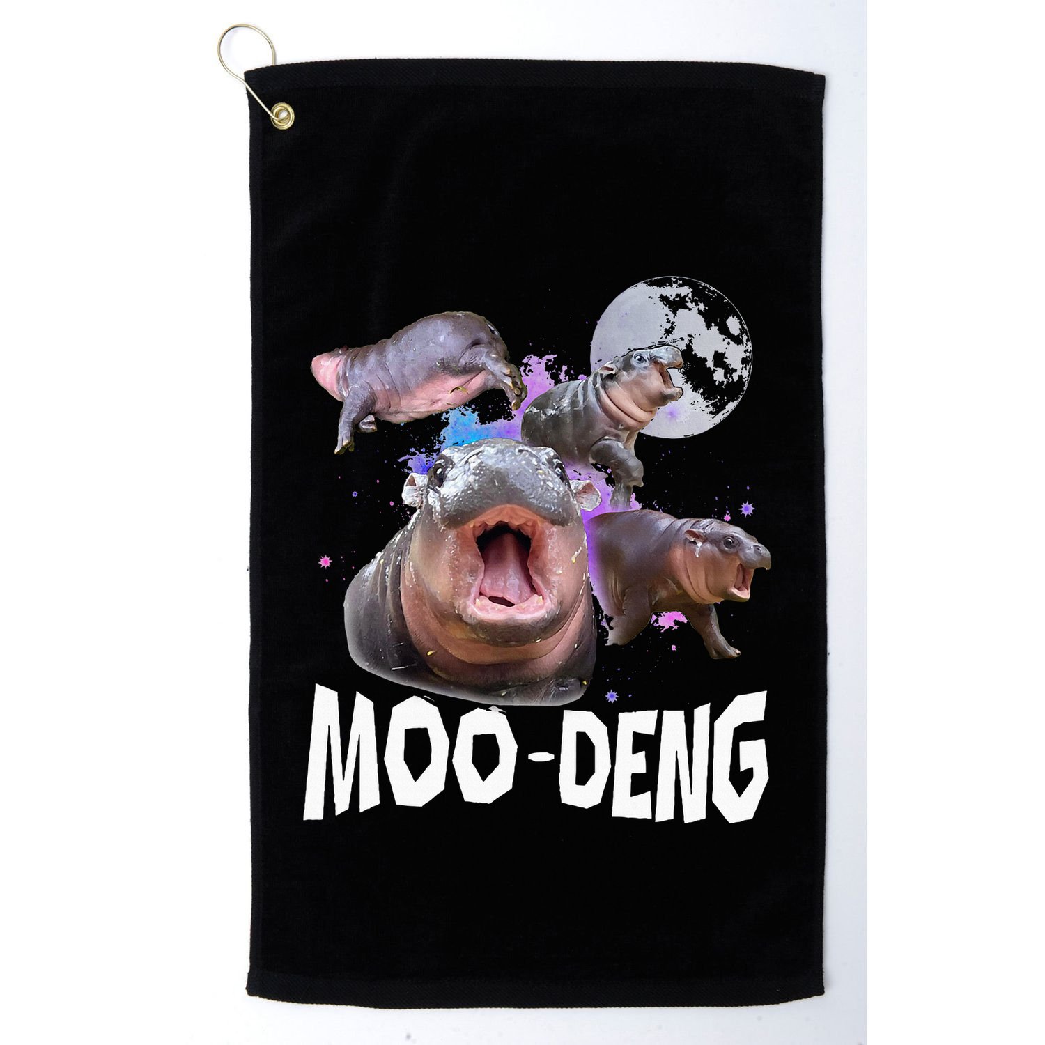Famous Baby Pygmy Hippo Moo Deng Golf Towel