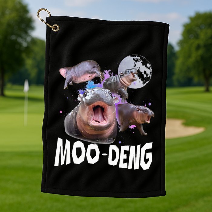 Famous Baby Pygmy Hippo Moo Deng Golf Towel