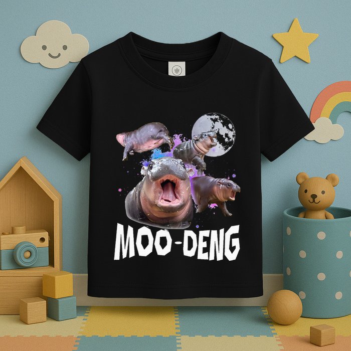 Famous Baby Pygmy Hippo Moo Deng Toddler T-Shirt