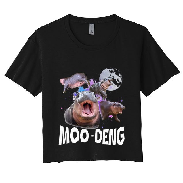 Famous Baby Pygmy Hippo Moo Deng Crop Top