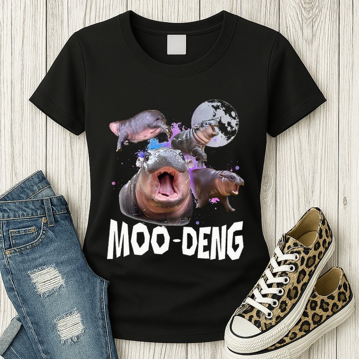 Famous Baby Pygmy Hippo Moo Deng Womens T-Shirt