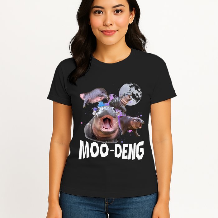 Famous Baby Pygmy Hippo Moo Deng Womens T-Shirt