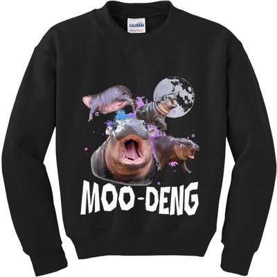 Famous Baby Pygmy Hippo Moo Deng Kids Sweatshirt