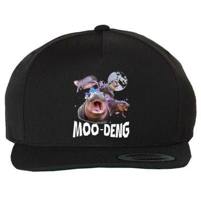 Famous Baby Pygmy Hippo Moo Deng Wool Snapback Cap