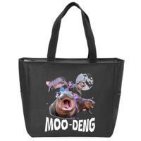Famous Baby Pygmy Hippo Moo Deng Zip Tote Bag