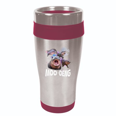 Famous Baby Pygmy Hippo Moo Deng 16oz Travel Tumbler