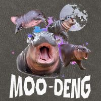 Famous Baby Pygmy Hippo Moo Deng Cotton Canvas Backpack