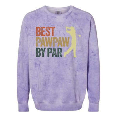 Funny Best Pawpaw By Par Apparel, Golf Dad Father's Day Colorblast Crewneck Sweatshirt