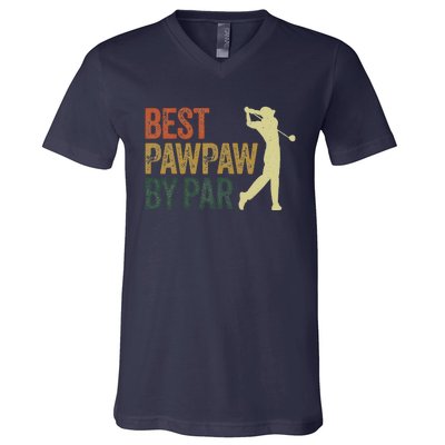 Funny Best Pawpaw By Par Apparel, Golf Dad Father's Day V-Neck T-Shirt