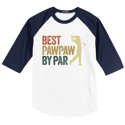 Funny Best Pawpaw By Par Apparel, Golf Dad Father's Day Baseball Sleeve Shirt