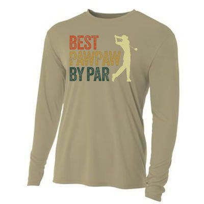 Funny Best Pawpaw By Par Apparel, Golf Dad Father's Day Cooling Performance Long Sleeve Crew