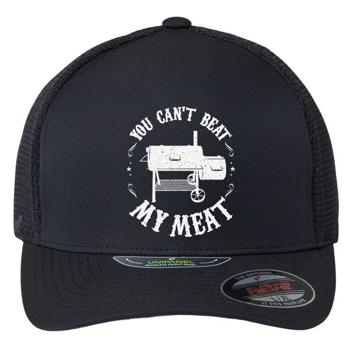 Funny Bbq Pit Reverse Flow Smoker Accessory Dad Grill Gift Flexfit Unipanel Trucker Cap