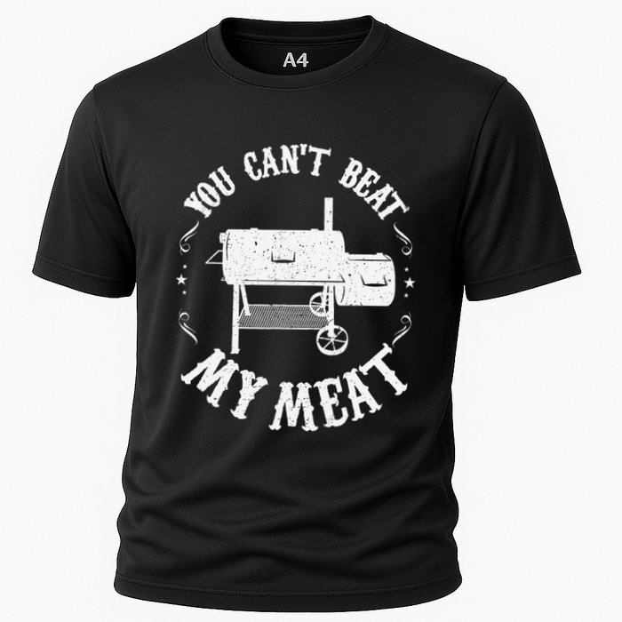 Funny Bbq Pit Reverse Flow Smoker Accessory Dad Grill Gift Cooling Performance Crew T-Shirt