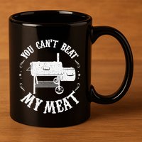 Funny Bbq Pit Reverse Flow Smoker Accessory Dad Grill Gift 11oz C Handle Ceramic Mug