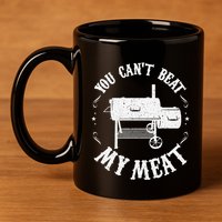 Funny Bbq Pit Reverse Flow Smoker Accessory Dad Grill Gift 11oz C Handle Ceramic Mug