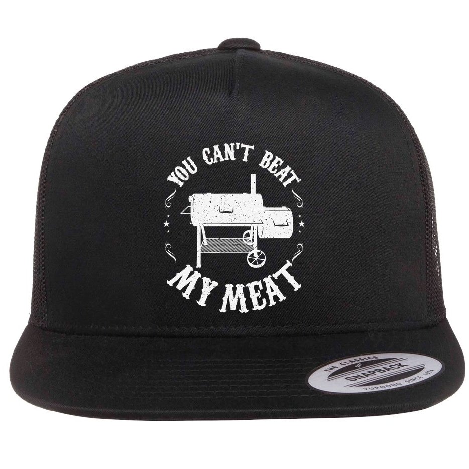 Funny Bbq Pit Reverse Flow Smoker Accessory Dad Grill Gift Flat Bill Trucker Hat