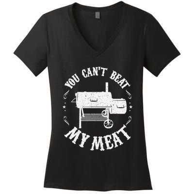 Funny Bbq Pit Reverse Flow Smoker Accessory Dad Grill Gift Women's V-Neck T-Shirt