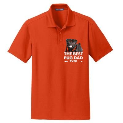 Funny Best Pug Dad Ever Black Pug Owner Fathers Day Dry Zone Grid Polo