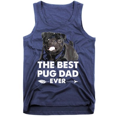 Funny Best Pug Dad Ever Black Pug Owner Fathers Day Tank Top