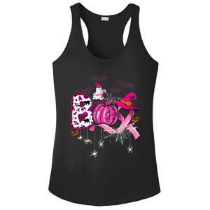 Funny Boo Pumpkin Witch Pink Ribbon Breast Cancer Halloween Ladies PosiCharge Competitor Racerback Tank