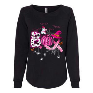 Funny Boo Pumpkin Witch Pink Ribbon Breast Cancer Halloween Womens California Wash Sweatshirt