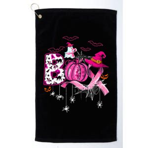 Funny Boo Pumpkin Witch Pink Ribbon Breast Cancer Halloween Platinum Collection Golf Towel