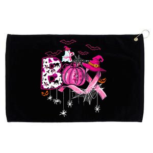 Funny Boo Pumpkin Witch Pink Ribbon Breast Cancer Halloween Grommeted Golf Towel