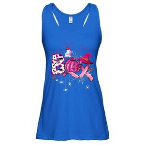 Funny Boo Pumpkin Witch Pink Ribbon Breast Cancer Halloween Ladies Essential Flowy Tank