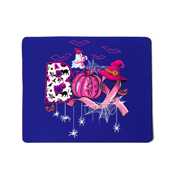 Funny Boo Pumpkin Witch Pink Ribbon Breast Cancer Halloween Mousepad