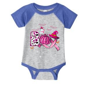 Funny Boo Pumpkin Witch Pink Ribbon Breast Cancer Halloween Infant Baby Jersey Bodysuit