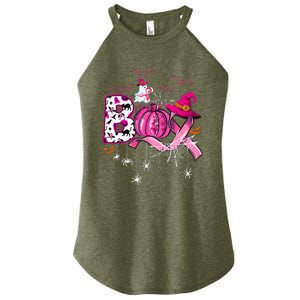 Funny Boo Pumpkin Witch Pink Ribbon Breast Cancer Halloween Women's Perfect Tri Rocker Tank